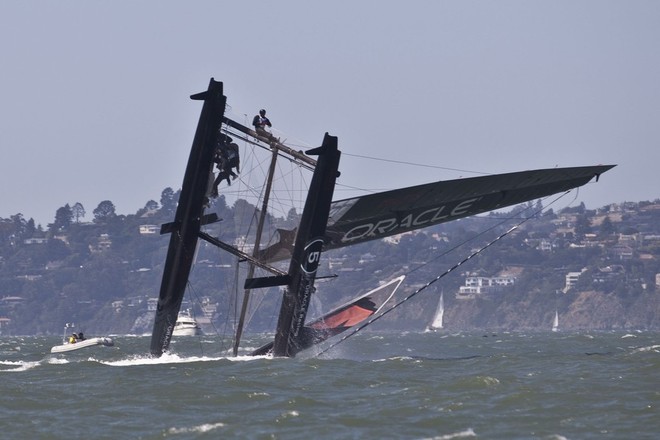 AC45 capsizes in San Francisco