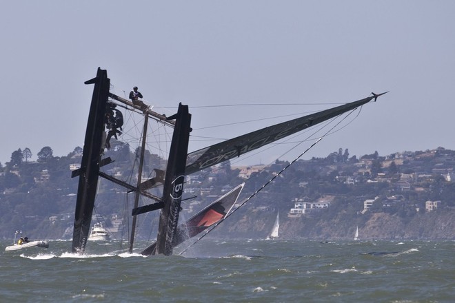 AC45 capsizes in San Francisco