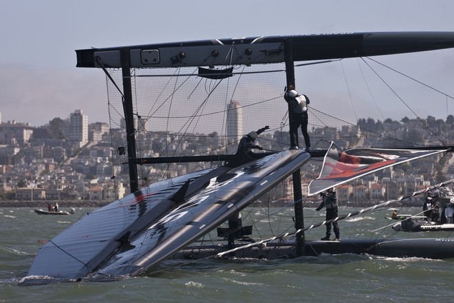 AC45 capsizes in San Francisco