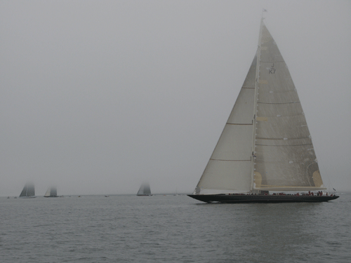 Velsheda with other J's in fog