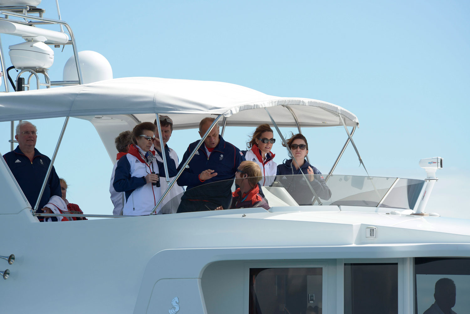 Kate Middleton, Princess Anne, Steve Redgrave watches Olympic sailing