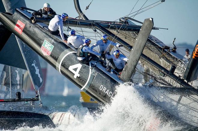 ACWS: ORACLE team USA (Spithall) capsize