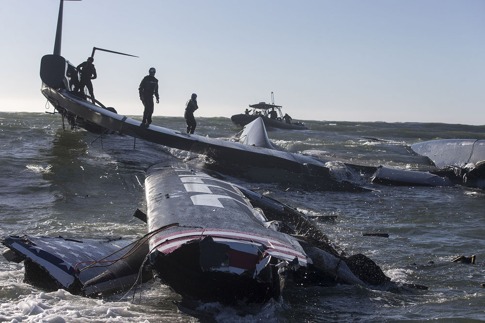 ORACLE Team USA, AC72 rescue